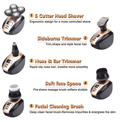 SleekShaver Pro - Head Shaver and 5 in 1 Grooming Kit